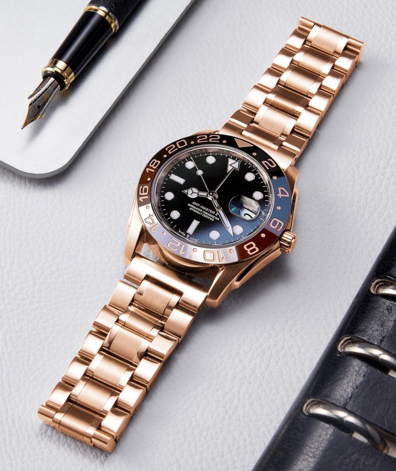 BINLUN Stainless Steel Watch Bands Quick Release 12mm-24mm Universal Metal Replacement Watch Straps SmartWatch Bracelets Links Straight & Curved Ends Men Women 6 Colors(Rose-Gold,24mm) - Image 3